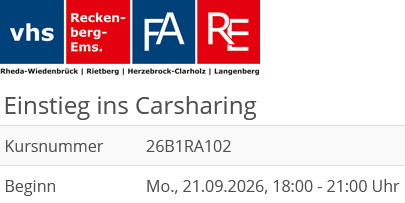 Infoveranstaltung: Einstieg ins Carsharing